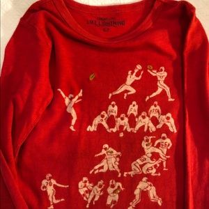 Long sleeve vintage look football T-shirt